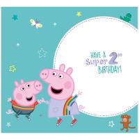2 Today Peppa Pig 2nd Birthday Card With Badge Extra Image 1 Preview